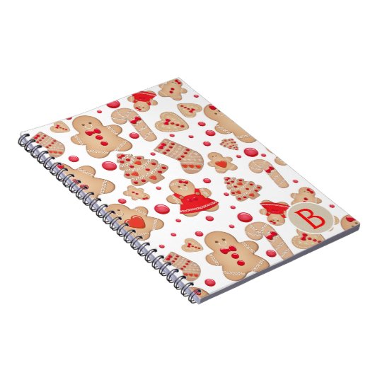 ジンジャーブレッドマン焼いたクー素朴クお洒落 ノートブック (右側)