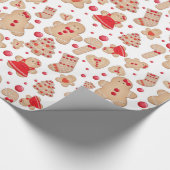 ジンジャーブレッドマン焼いたクー素朴クお洒落 ラッピングペーパー (角)