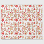 ジンジャーブレッドマン焼いたクー素朴クお洒落 ラッピングペーパー (フラット)