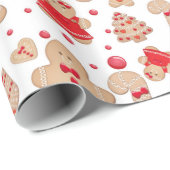 ジンジャーブレッドマン焼いたクー素朴クお洒落 ラッピングペーパー (ロールコーナー)