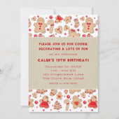 ジンジャーブレッドマン焼いたクー素朴クお洒落 招待状 (正面)