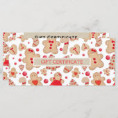 ジンジャーブレッドマン焼いたCookieギフト証明書 (正面/裏面)