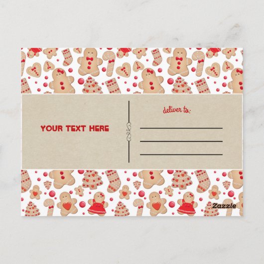 ジンジャーブレッドマン焼いたCookie素朴の保存日 ポストカード (裏面)