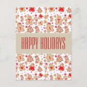 ジンジャーブレッドマン焼いたCookie素朴の保存日 ポストカード (正面)