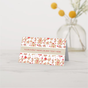 ジンジャーブレッドマン焼いたCookie素朴 プレイスカード