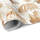 ジンジャーブレッドマン熱気球バスケット ラッピングペーパー (ロールコーナー)