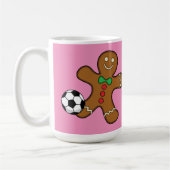 ジンジャーブレッドマン遊のサッカー |名前の追加 コーヒーマグカップ (左)