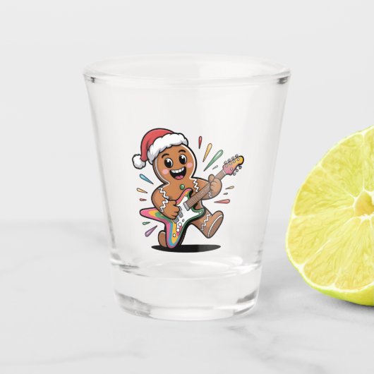 ジンジャーブレッドマン遊ズギターエレクトリックサンタ ショットグラス (正面)
