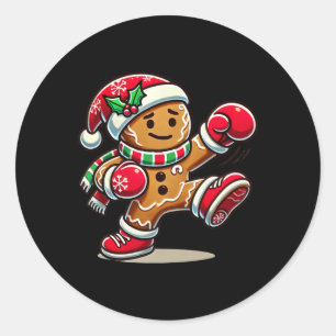 ジンジャーブレッドマン遊ズタイボクシングクリスマスクリスマス ラウンドシール