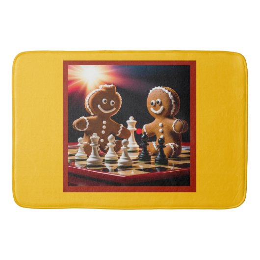 ジンジャーブレッドマン遊チェスは彼の妹と バスマット (正面)