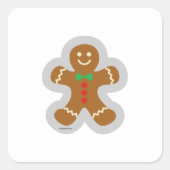 ジンジャーブレッドマン雪の天使を作る スクエアシール (正面)