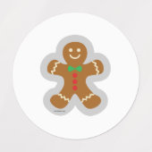 ジンジャーブレッドマン雪の天使を作る ラベル (デザイン1)