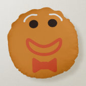 ジンジャーブレッドマン顔おもしろいクッキーホリデイ ラウンドクッション (裏面)