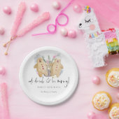 ジンジャーブレッドマン食べドリンクメリービーネーム ペーパープレート (パーティー)