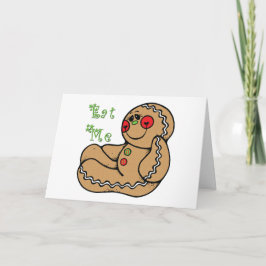 ジンジャーブレッドマン食べメスおもしろいクリスマス シーズンカード