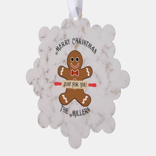 ジンジャーブレッドマン食品ギフト紙オーナメントギフトラベル オーナメントカード (左)
