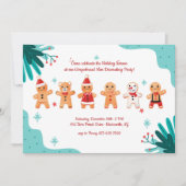 ジンジャーブレッドマン飾パーティの招待状 招待状 (正面)