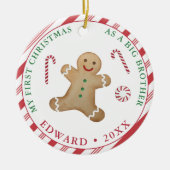 ジンジャーブレッドマン1回目のクリスマス セラミックオーナメント (正面)
