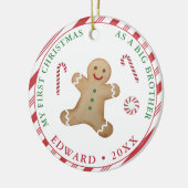 ジンジャーブレッドマン1回目のクリスマス セラミックオーナメント (左)