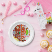 ジンジャーブレッドマン7インチラウンド紙プレート ペーパープレート (パーティー)