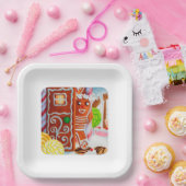 ジンジャーブレッドマン9インチスクエア紙プレート ペーパープレート (パーティー)