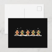 ジンジャーブレッドマン かわいいクリスマスホリデー ベーカー シーズンポストカード (正面/裏面)