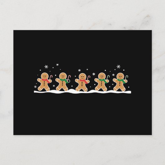 ジンジャーブレッドマン かわいいクリスマスホリデー ベーカー シーズンポストカード (正面)