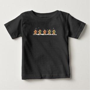 ジンジャーブレッドマン かわいい クリスマス ホリデー バーカー ベビーTシャツ