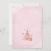 ジンジャーブレッドマン ガール ピンク クリスマス ベイビー シャワー 招待状 (裏面)