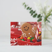 ジンジャーブレッドマン　キャンディケインスティック シーズンポストカード (スタンド正面)