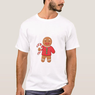 ジンジャーブレッドマン キャンディケーン クリスマス Tシャツ
