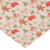 ジンジャーブレッドマン、キャンディミンツとアイスクリーム ショートテーブルランナー (コーナー)