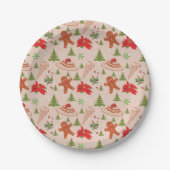 ジンジャーブレッドマン、キャンディミンツとアイスクリーム ペーパープレート (正面)