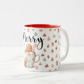 ジンジャーブレッドマン&キャンディーケーンクリスマスギフト ツートーンマグカップ (正面右)