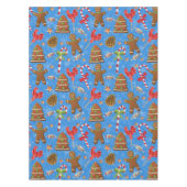 ジンジャーブレッドマン、キャンディ、棒つきキャンデー テーブルクロス (正面)