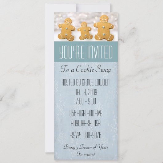 ジンジャーブレッドマン クッキー交換会 招待状 (正面)