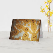 「ジンジャーブレッドマン」クリスマスカード カード (黄色い花)