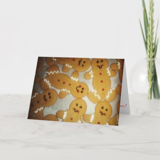 「ジンジャーブレッドマン」クリスマスカード カード (正面)