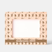 ジンジャーブレッドマン、クリスマスツリー、ハートと名前(7x5) レーザー彫刻フレーム (正面)