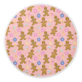 ジンジャーブレッドマン、クリスマスボール セラミックノブ (正面)