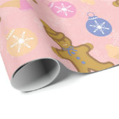 ジンジャーブレッドマン、クリスマスボール ラッピングペーパー (ロールコーナー)