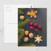 ジンジャーブレッドマン クリスマス ポストカード (正面/裏面)