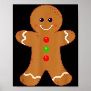 ジンジャーブレッドマン シャツ クリスマス クッキー 焼く ホリ ポスター