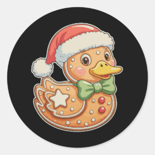 ジンジャーブレッドマン ダック クリスマス Xmas 休暇 ラウンドシール