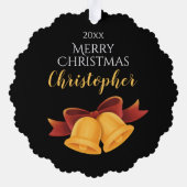 ジンジャーブレッドマン、パーソナライズされたクリスマス オーナメントカード (裏面)