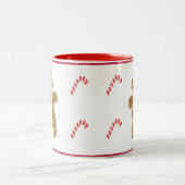 ジンジャーブレッドマン・パーソナライズされたボーイ・オア・ガール・ホリデイ ツートーンマグカップ (中央)