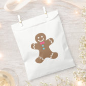 ジンジャーブレッドマン（ピンクボウタイとブルーボタン付き） フェイバーバッグ (クリップ留めされた状態)