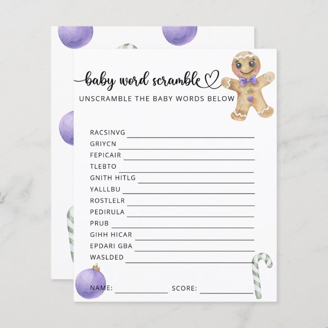 ジンジャーブレッドマン-ベビースクランブルゲーム (正面/裏面)