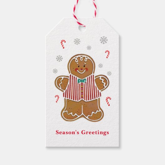 ジンジャーブレッドマン ホリデー ギフトタグ (正面)