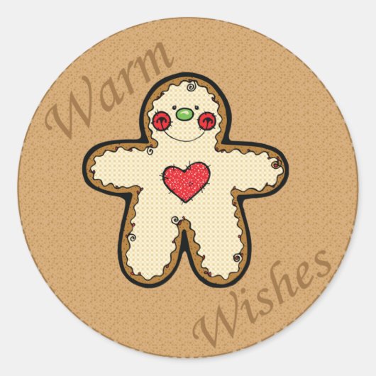 ジンジャーブレッドマン ラウンドシール (正面)